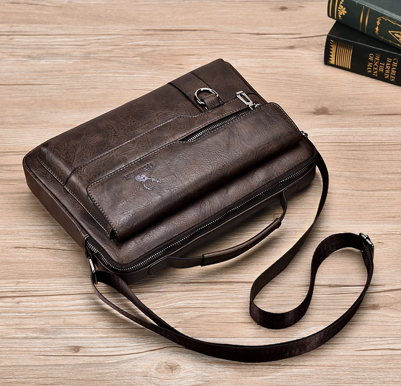 The Hudson Leather Shoulder Bag - PU Leather Flaps Men's Crossbody Bag - Messenger Bag Travel Bag