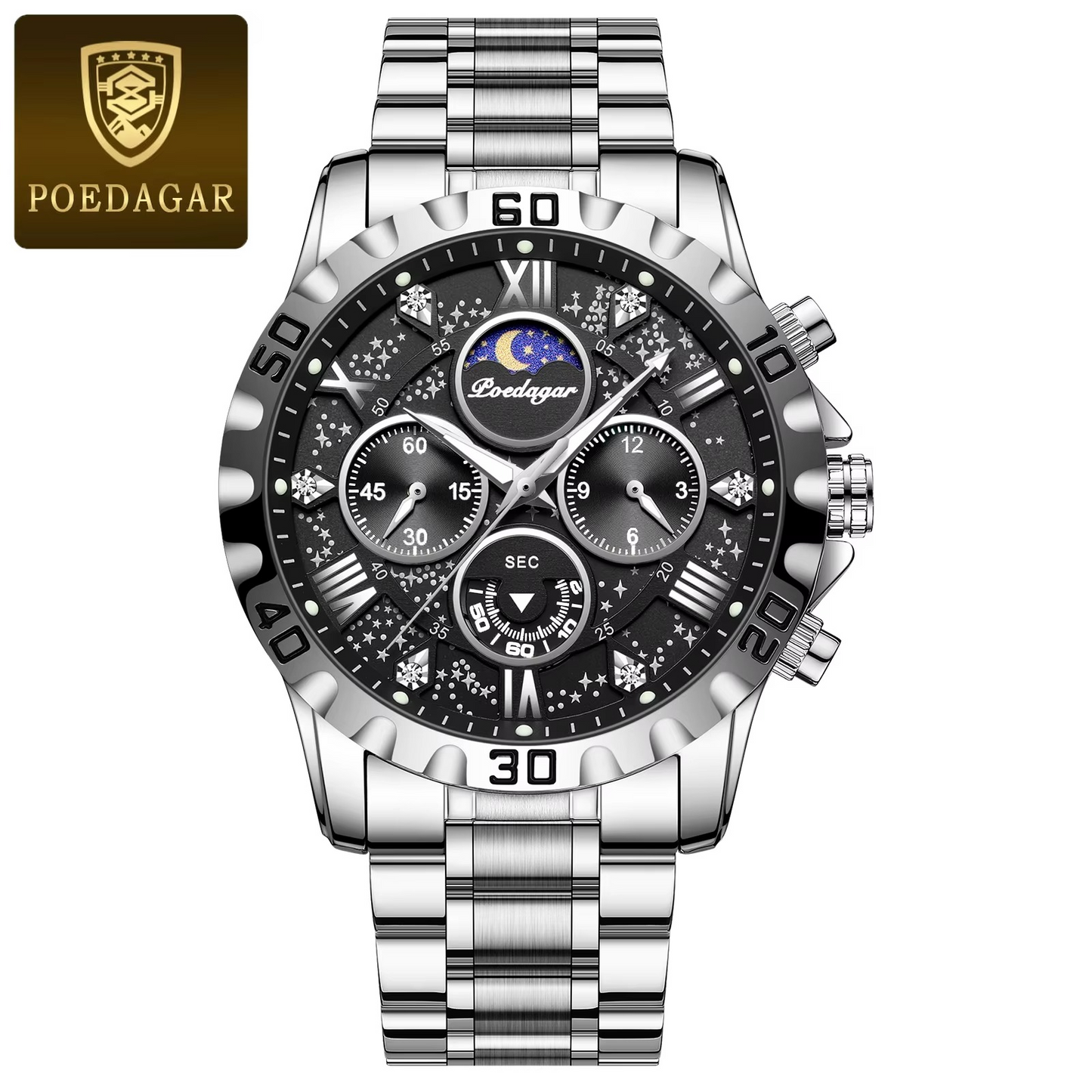 Luxury Military Watches For Men - Stainless Steel Quartz Waterproof Luminous