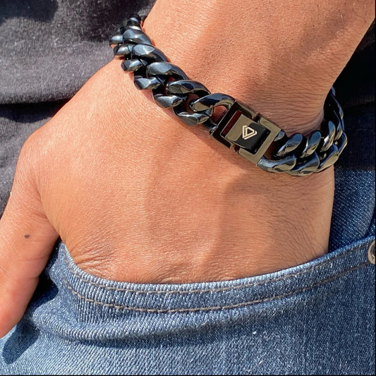 Black Miami Stainless Steel Cuban Bracelet