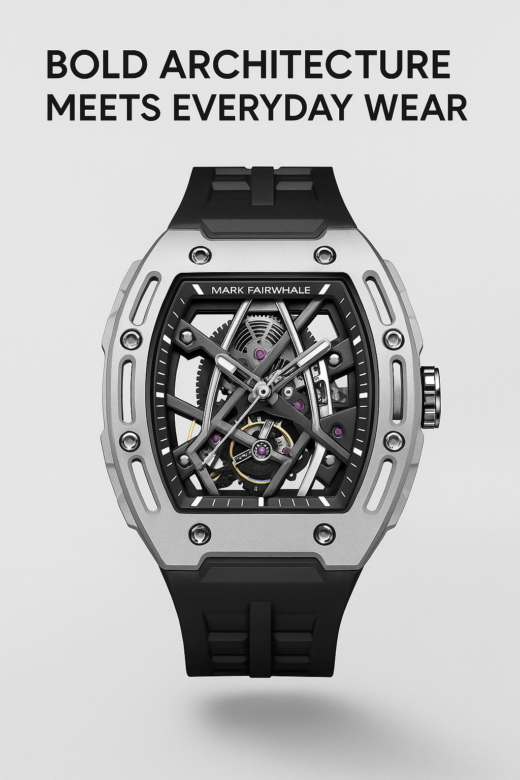 Mark Fairwhale Great Wall Edition – Men's Skeleton Automatic Watch with Architectural Detailing