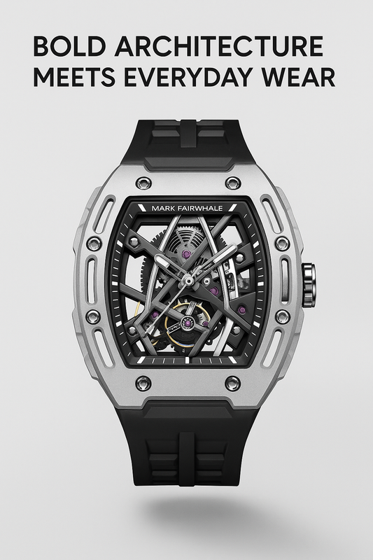 Mark Fairwhale Great Wall Edition – Men's Skeleton Automatic Watch with Architectural Detailing
